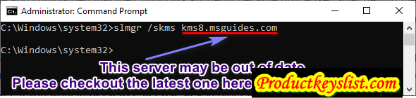 run command slmgr skms