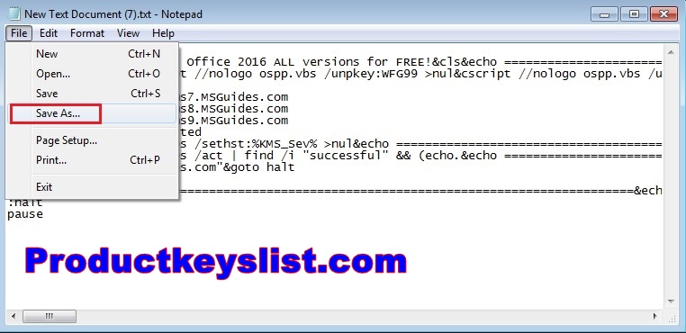 save code as batch file